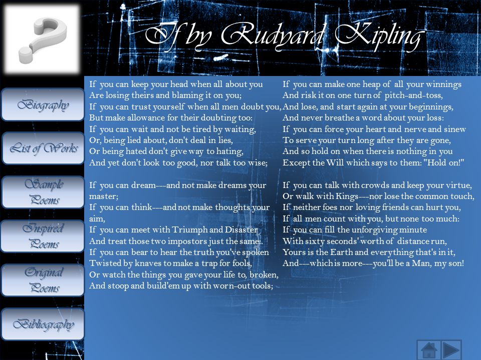 Rudyard Kipling Biography List of Works Sample Poems Inspired Poems - ppt  download