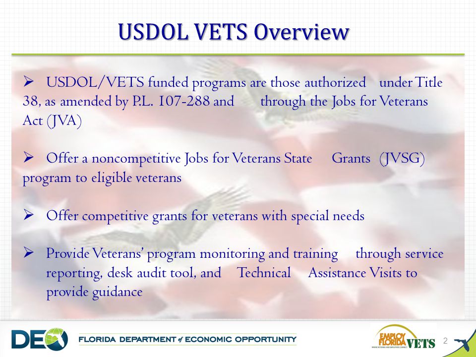 USDOL VETS Overview