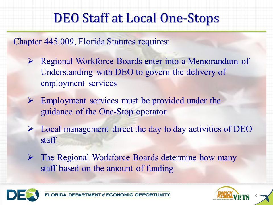DEO Staff at Local One-Stops