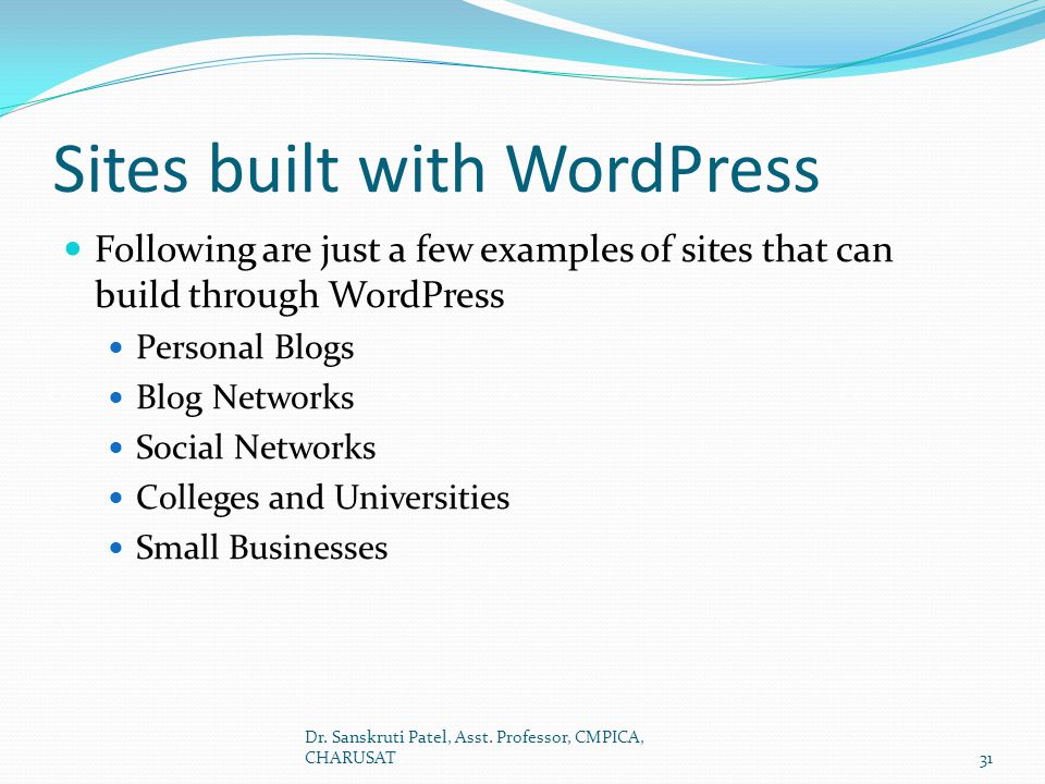 Sites built with WordPress