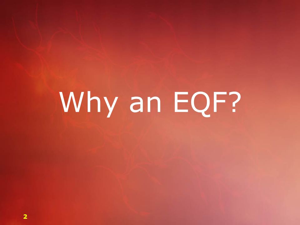 Why an EQF 2