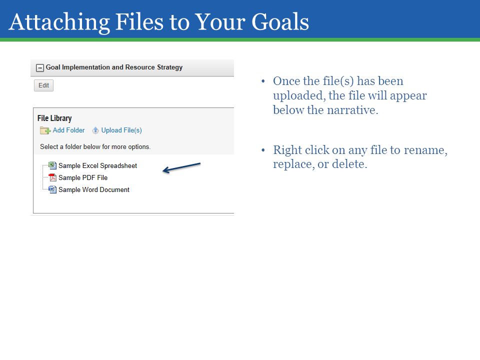 Attaching Files to Your Goals