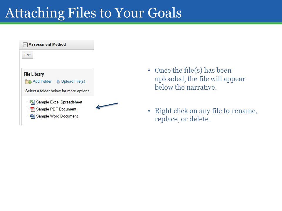 Attaching Files to Your Goals