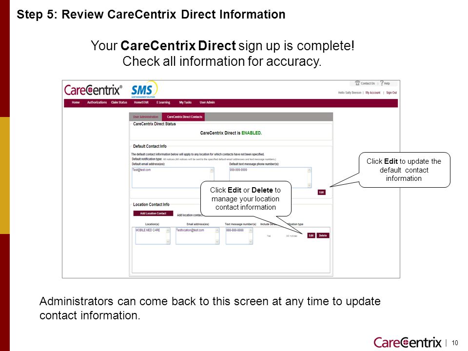 Your CareCentrix Direct sign up is complete!