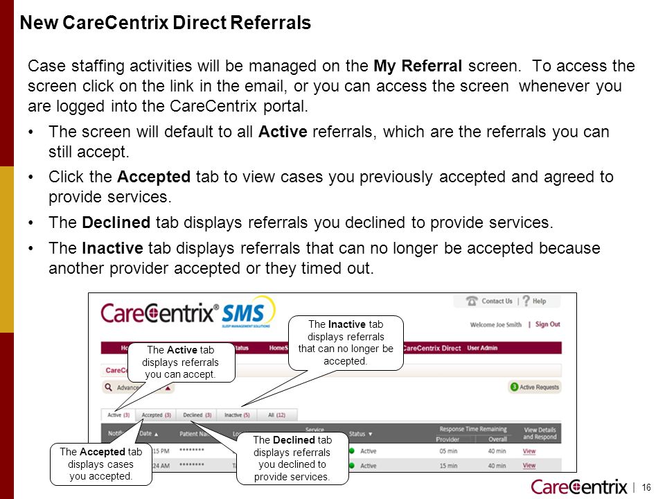 New CareCentrix Direct Referrals
