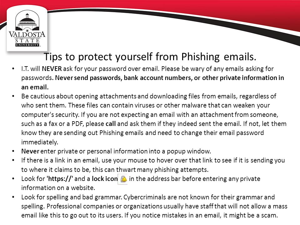 Tips to protect yourself from Phishing  s.