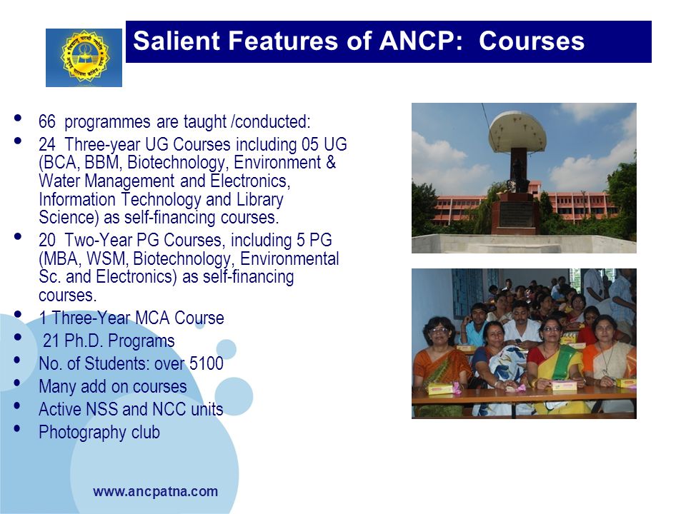 Salient Features of ANCP: Courses Taught