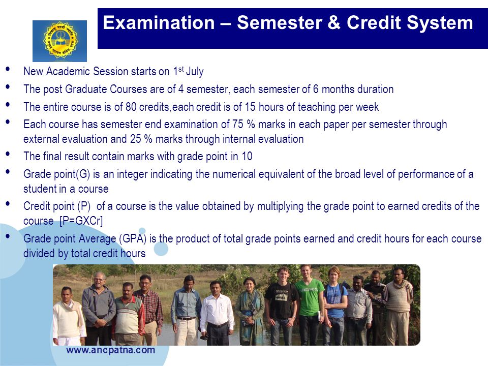 Examination – Semester & Credit System