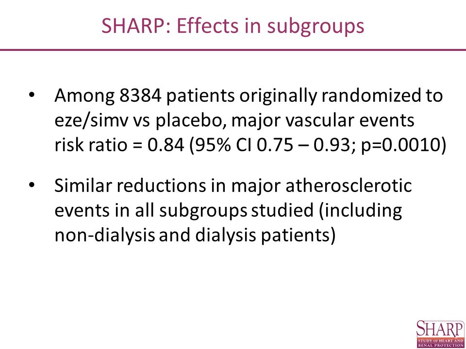 SHARP: Effects in subgroups