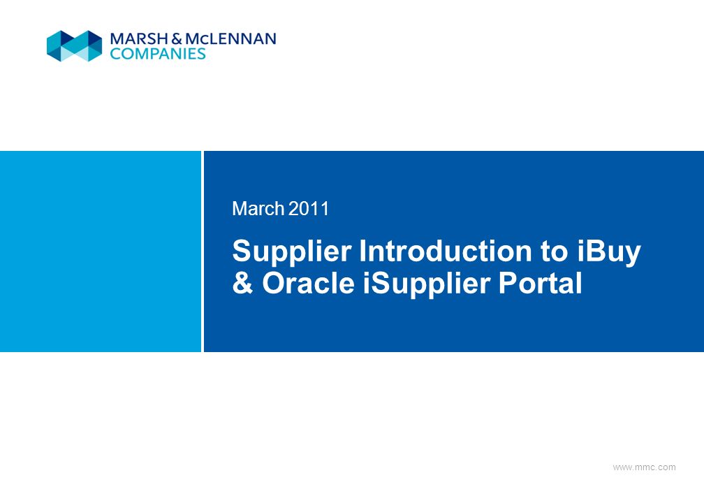 Supplier Introduction to iBuy & Oracle iSupplier Portal