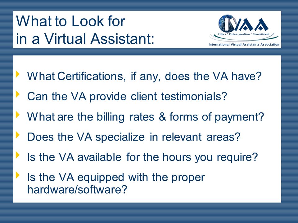 What to Look for in a Virtual Assistant: