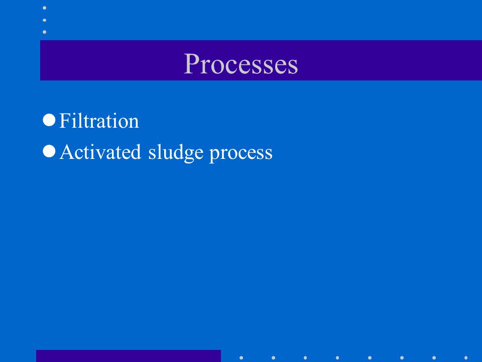 Processes Filtration Activated sludge process