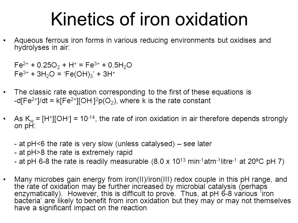 Kinetics of iron oxidation