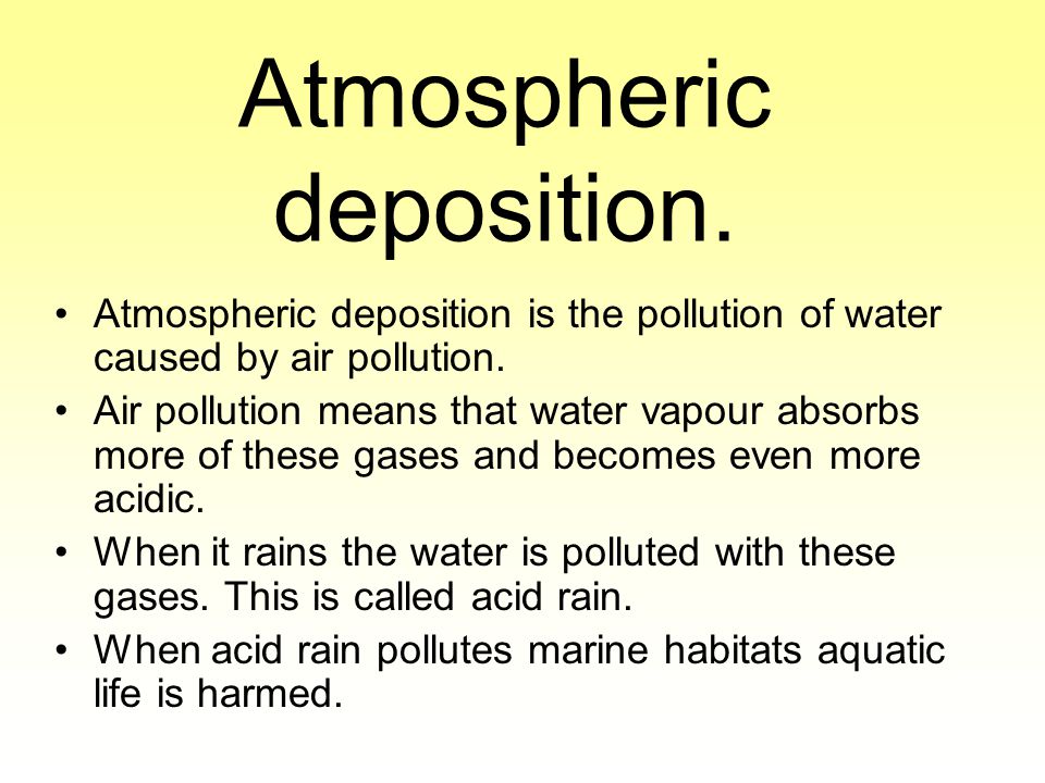 Atmospheric deposition.