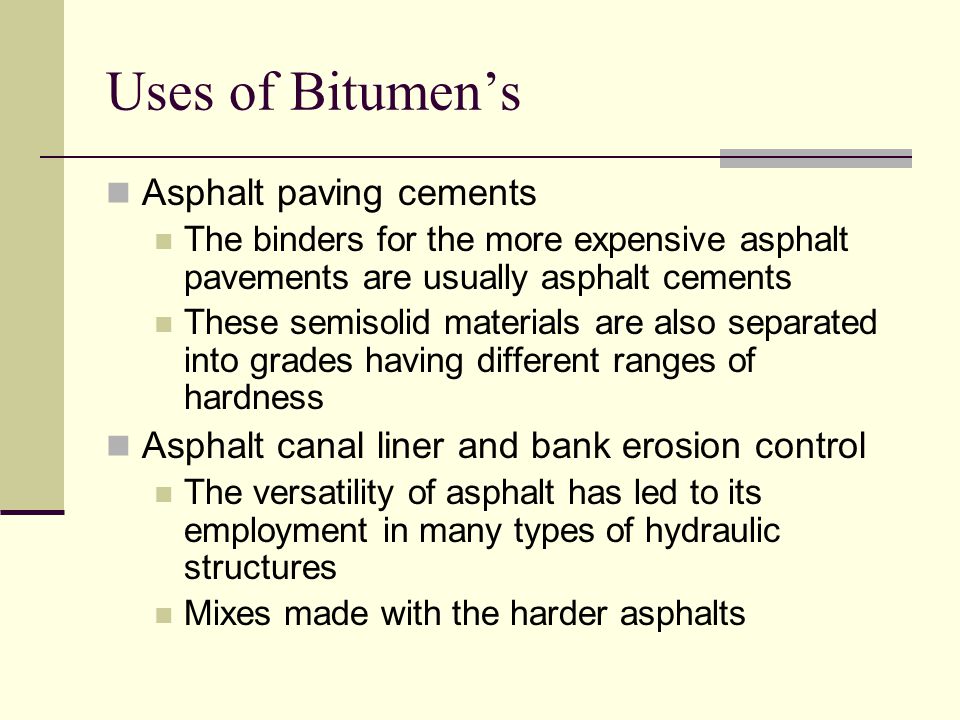 Uses of Bitumen’s Asphalt paving cements