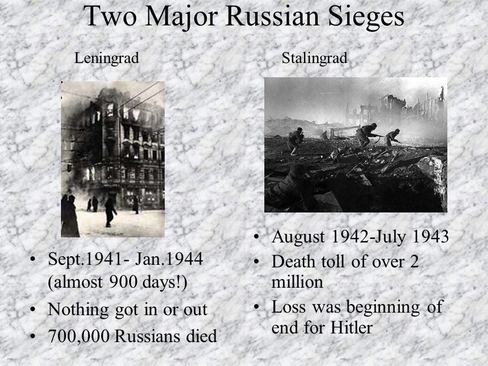 Two Major Russian Sieges