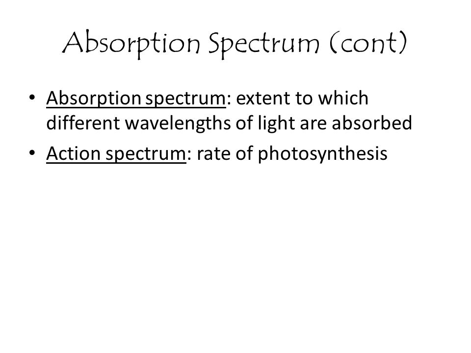 Absorption Spectrum (cont)