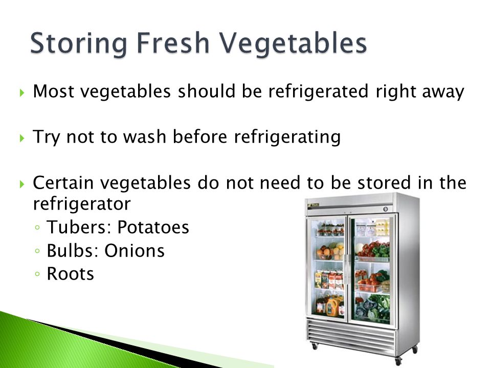 Storing Fresh Vegetables
