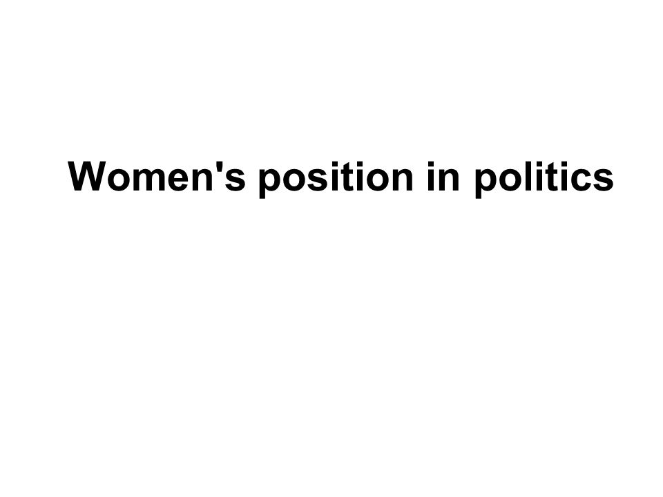 Women s position in politics