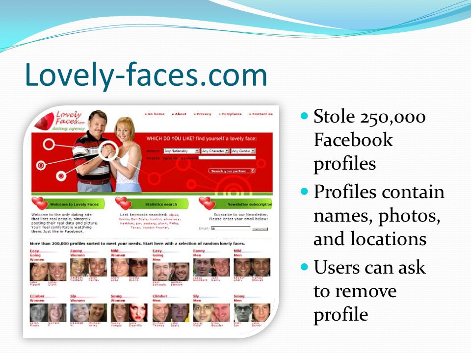 Lovely-faces.com Stole 250,000 Facebook profiles