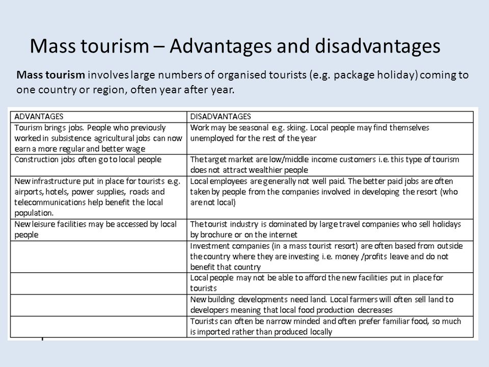 Tourism texts. Advantages and disadvantages of Tourism. Package Holiday advantages and disadvantages. What are the advantages and disadvantages of Tourism?. Pros and cons of Tourism.