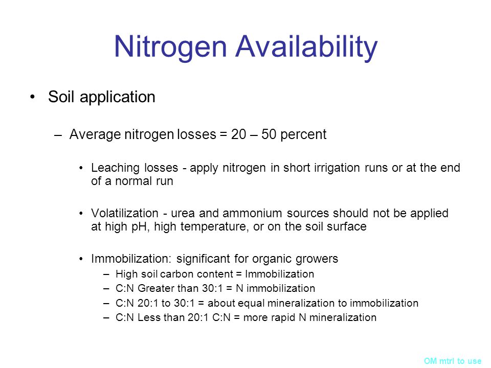 Nitrogen Availability