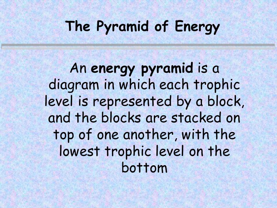 The Pyramid of Energy