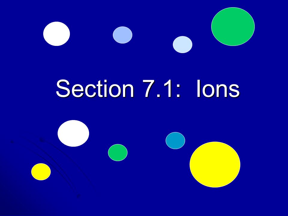 Section 7.1: Ions