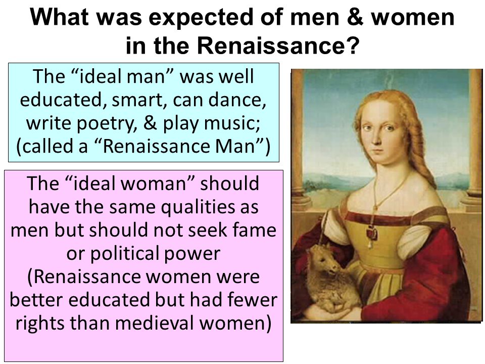 What was expected of men & women in the Renaissance