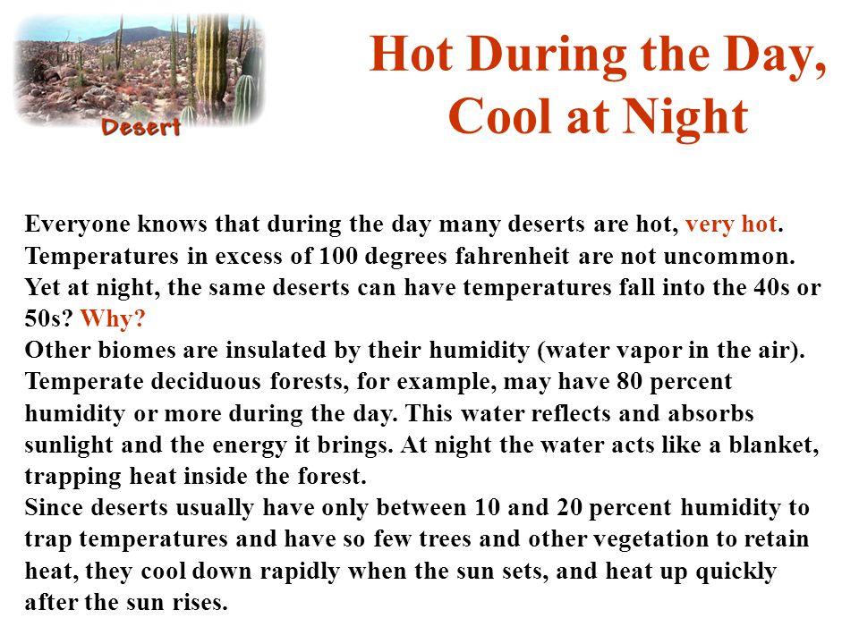 Why do deserts get so cold at night?
