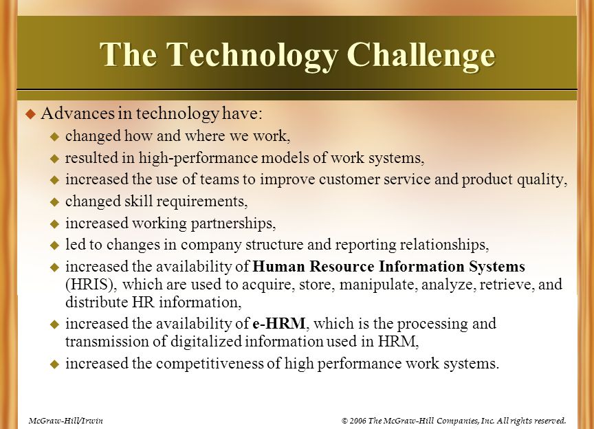 The Technology Challenge