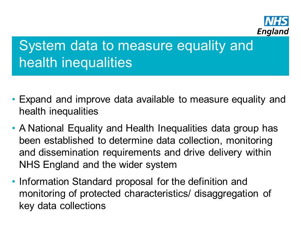 System data to measure equality and health inequalities