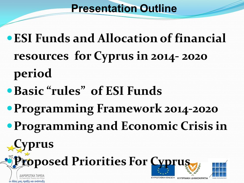 Basic rules of ESI Funds Programming Framework