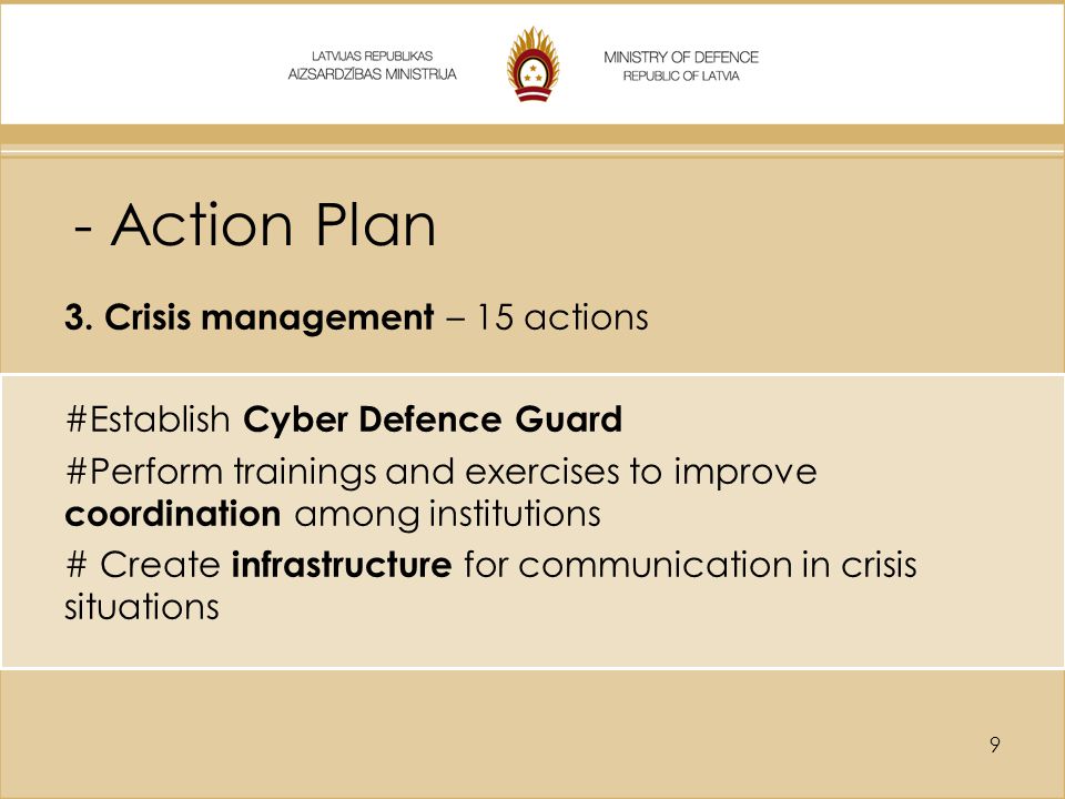 - Action Plan 3. Crisis management – 15 actions