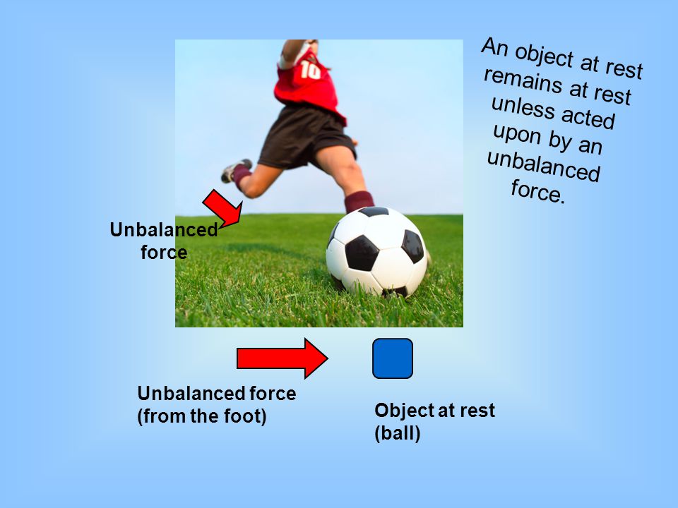 An object at rest remains at rest unless acted upon by an unbalanced force.