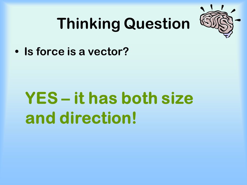 YES – it has both size and direction!