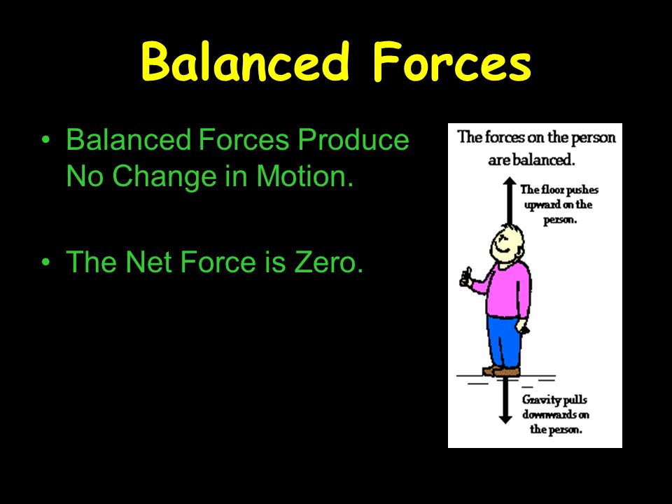 Balanced Forces Balanced Forces Produce No Change in Motion.