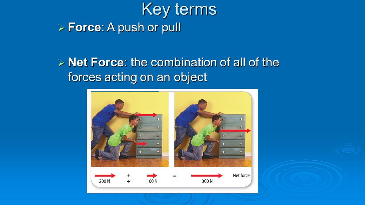 Key terms Force: A push or pull