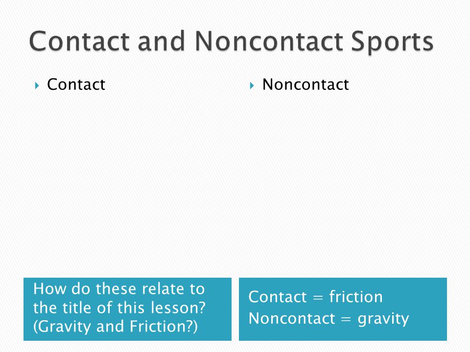 Contact and Noncontact Sports