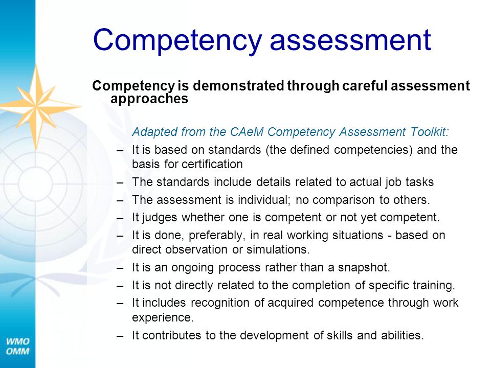 Competency assessment