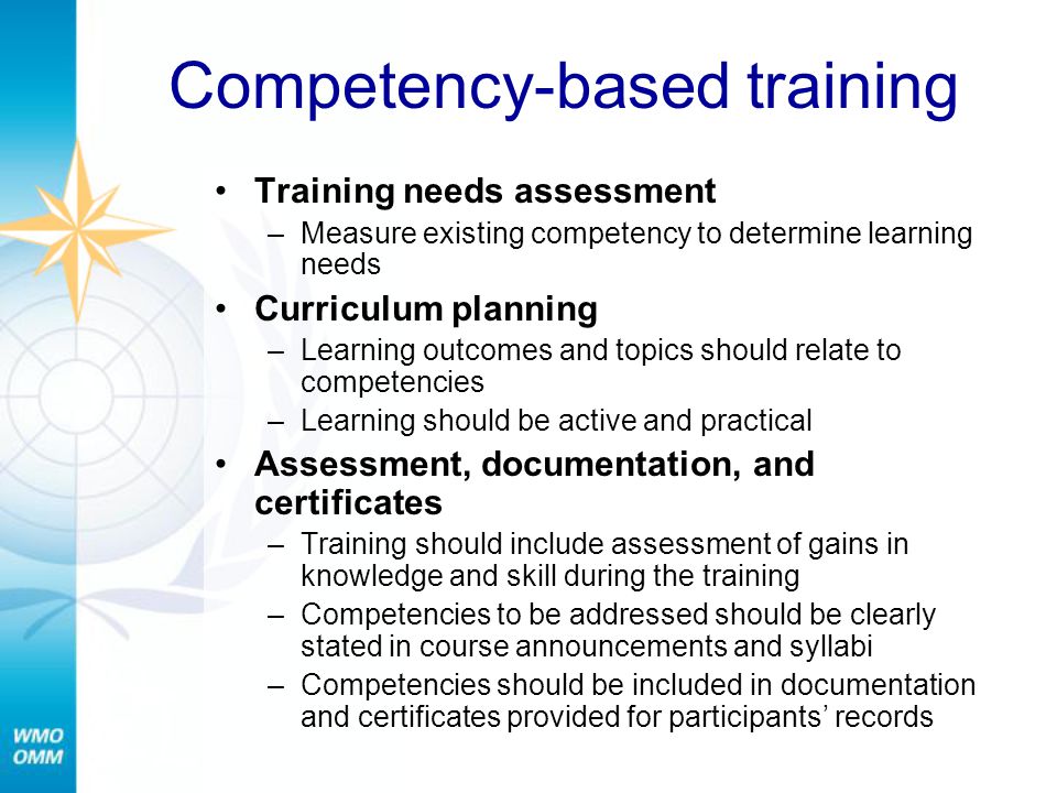 Competency-based training