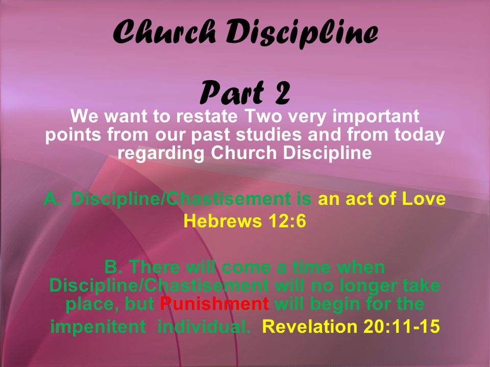 Church Discipline Part 2