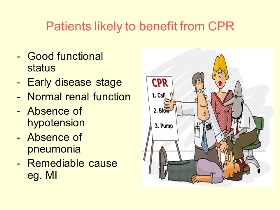 Patients likely to benefit from CPR