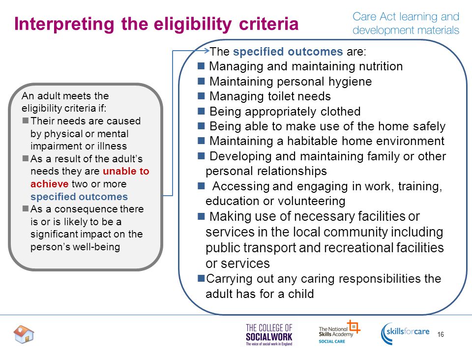 Interpreting the eligibility criteria