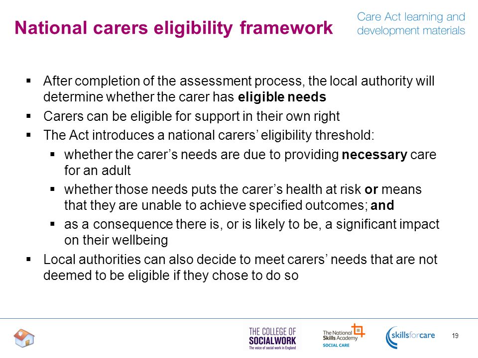 National carers eligibility framework