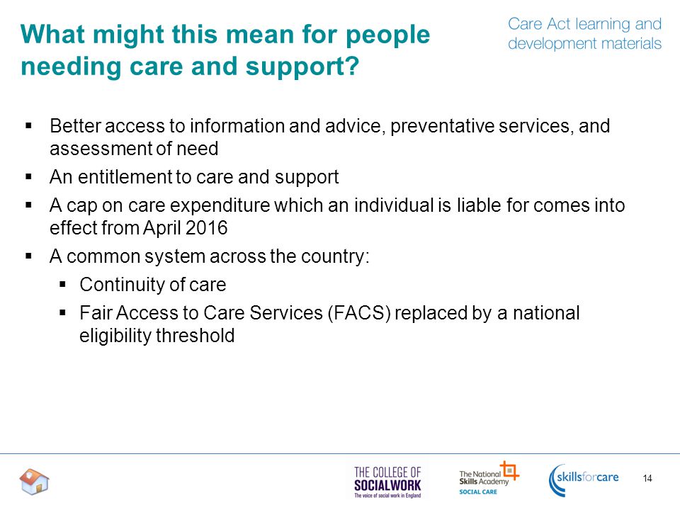 What might this mean for people needing care and support