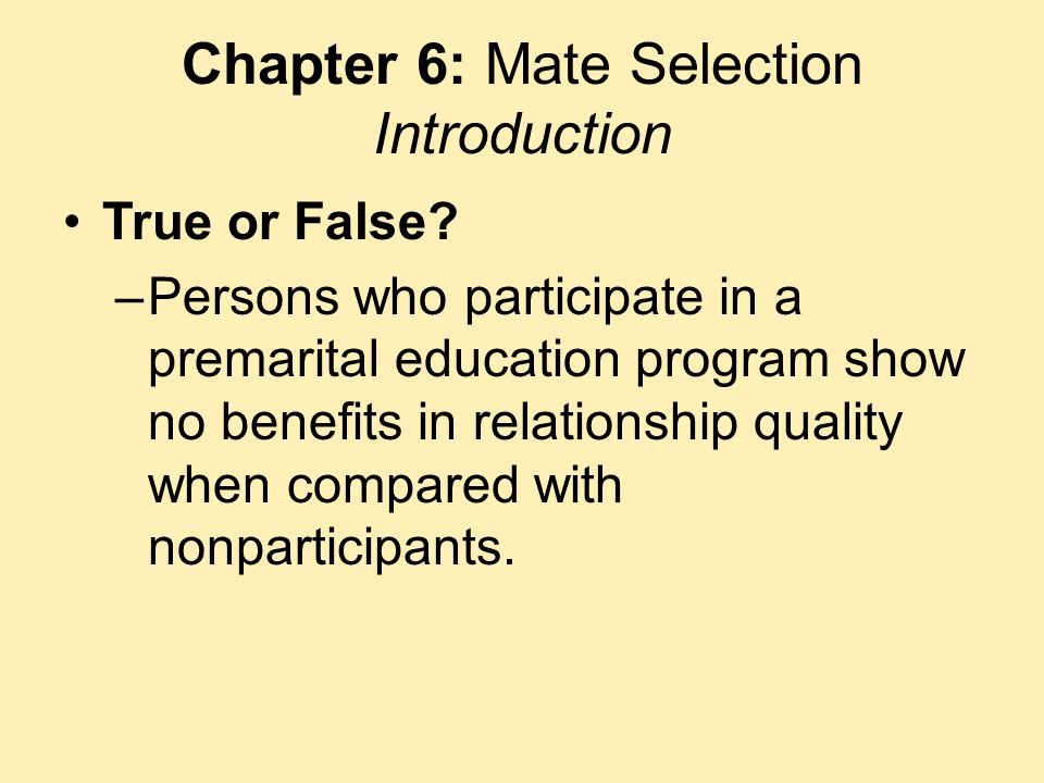 Chapter 6 Mate Selection. - ppt video online download