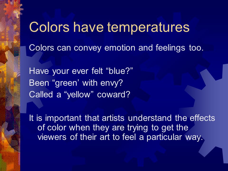 Colors have temperatures