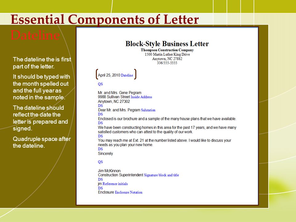 Components Of A Letter from slideplayer.com