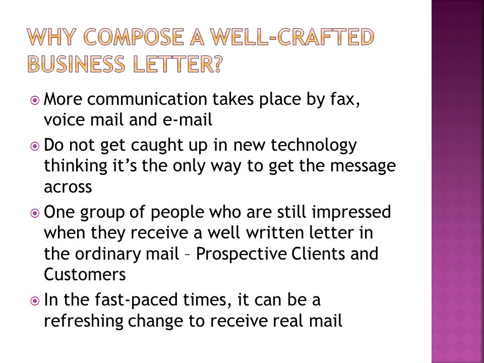 Why Compose a well-crafted business letter